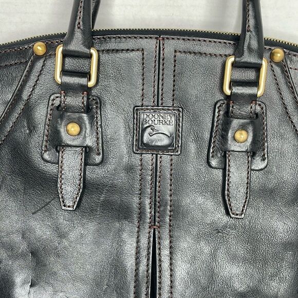 Dooney & Bourke Florentine Clayton Black Leather Satchel - Picture 2 of 12